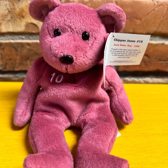 Chipper Jones 1998 Salvino's Bamm Beanos Beanie Babies MLB Baseball NWT - Picture 2 of 3